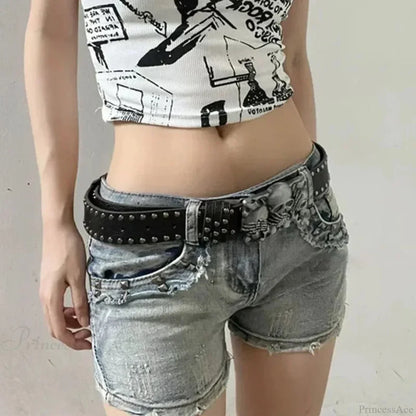 Dark Skull Hand Leather Belt