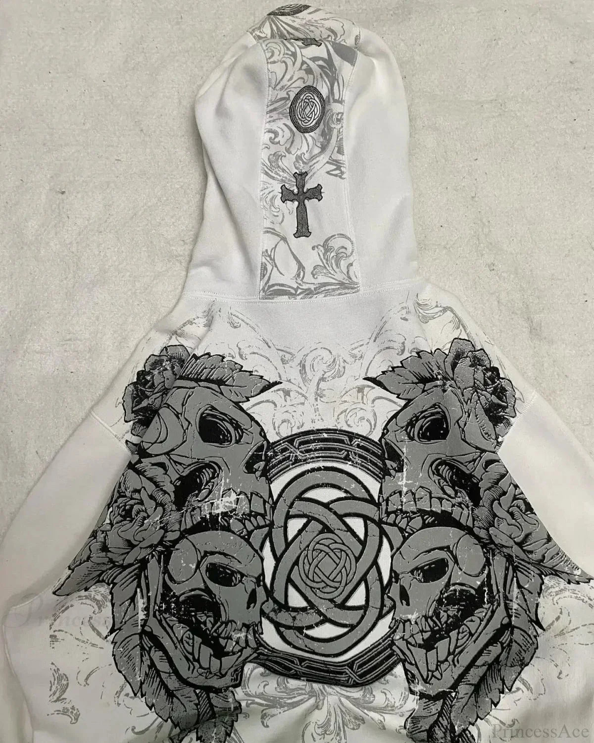 Dark Skull Oversized Zipper Hoodie