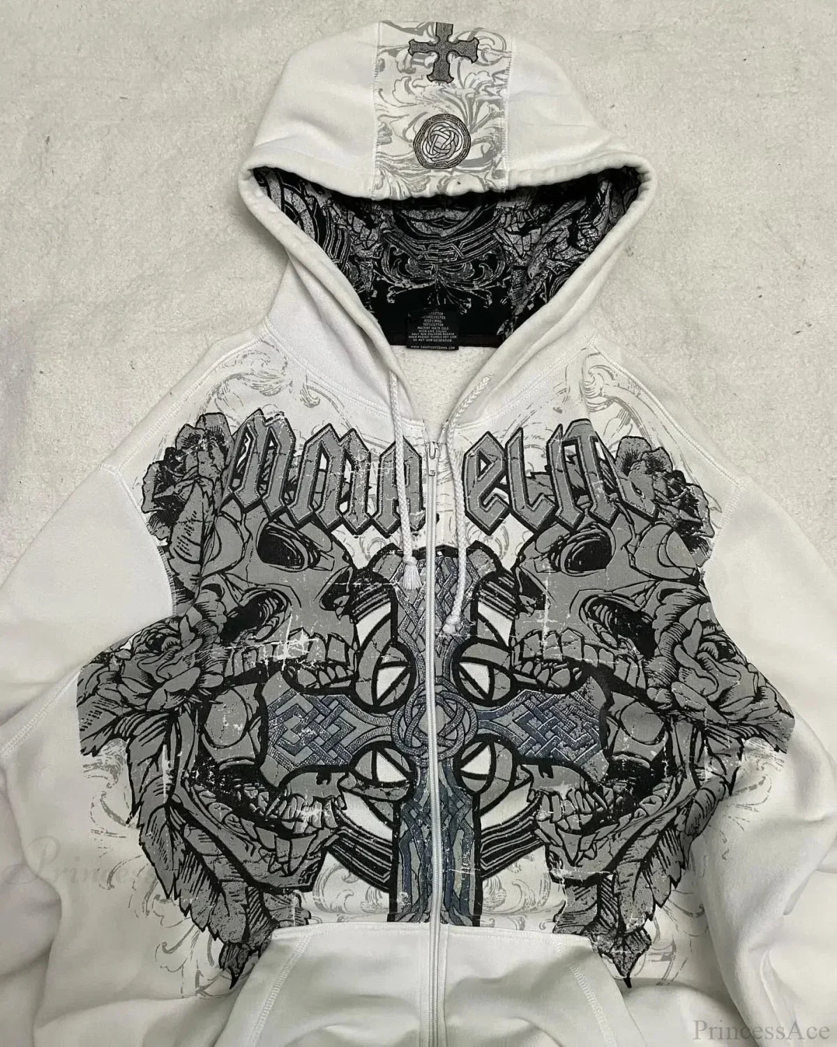 Dark Skull Oversized Zipper Hoodie