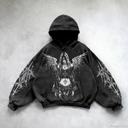 Dark Skull Oversized Zipper Hoodie