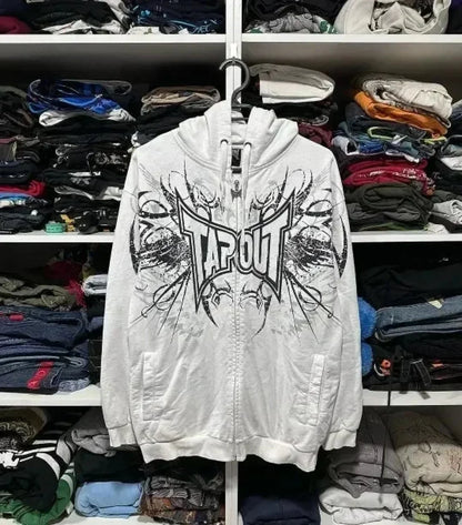 Dark Skull Print Rebel Hoodie