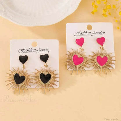 Dark Spiky Ebony Flow Oil Love Earring