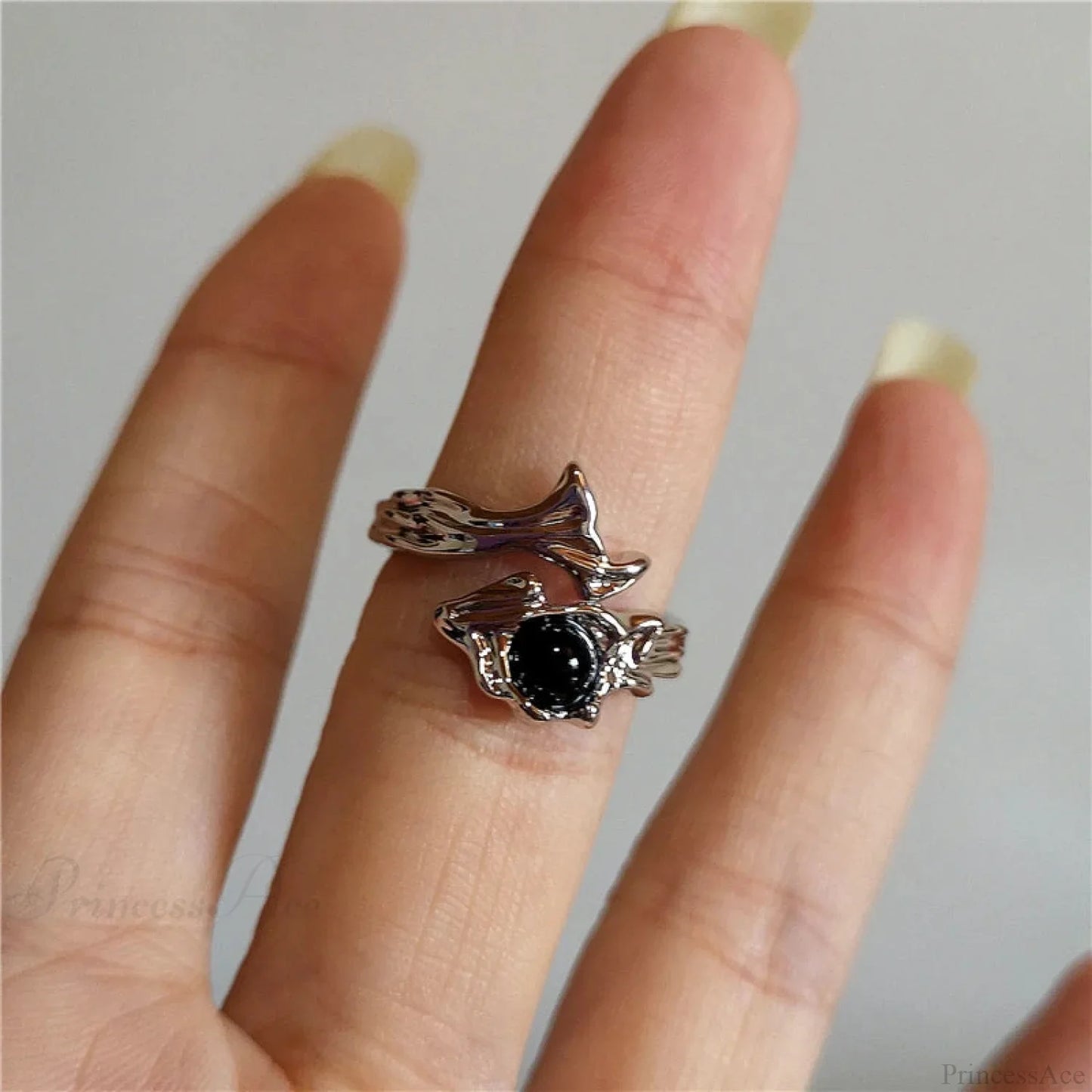 Dark Thorny Rose Pair Ring