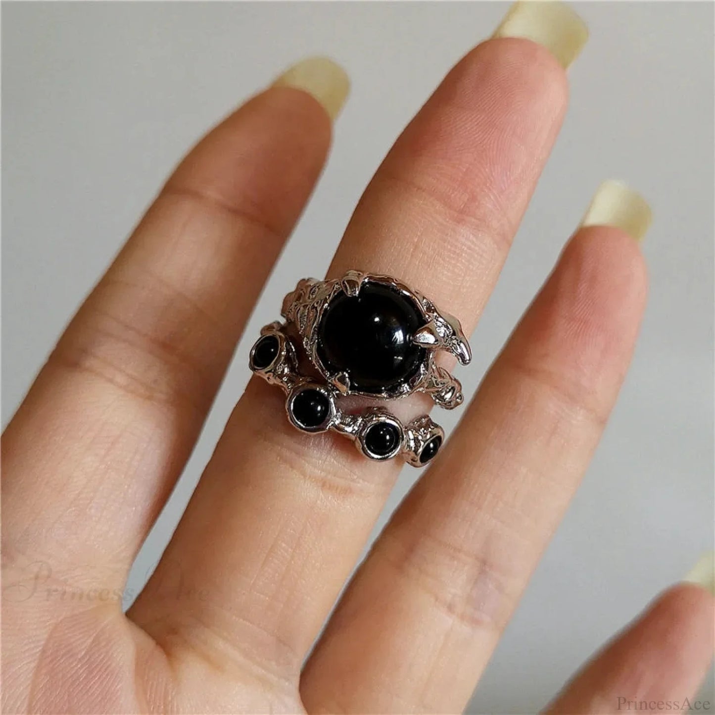 Dark Thorny Rose Pair Ring