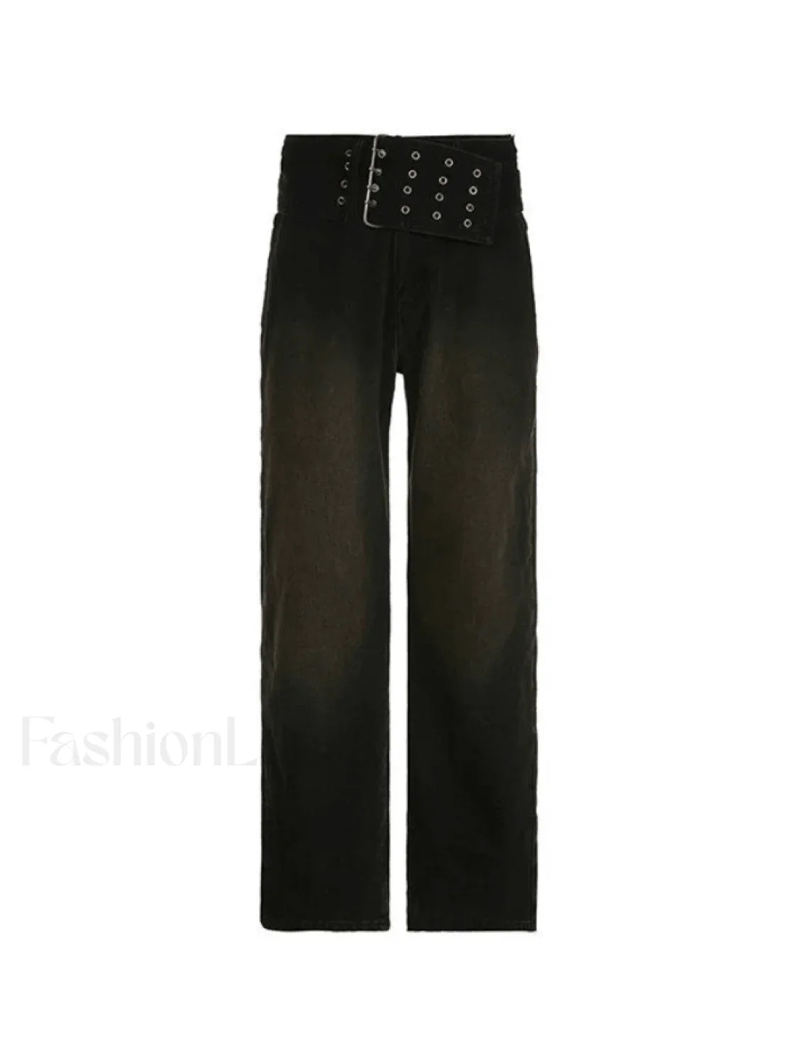 Dark Wash Belted Baggy Boyfriend Jeans