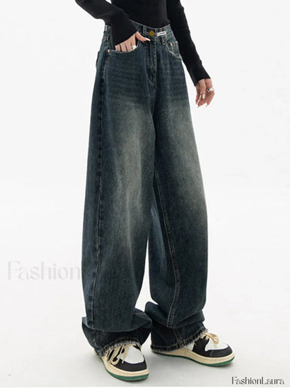 Dark Wash Vintage Baggy Boyfriend Jeans
