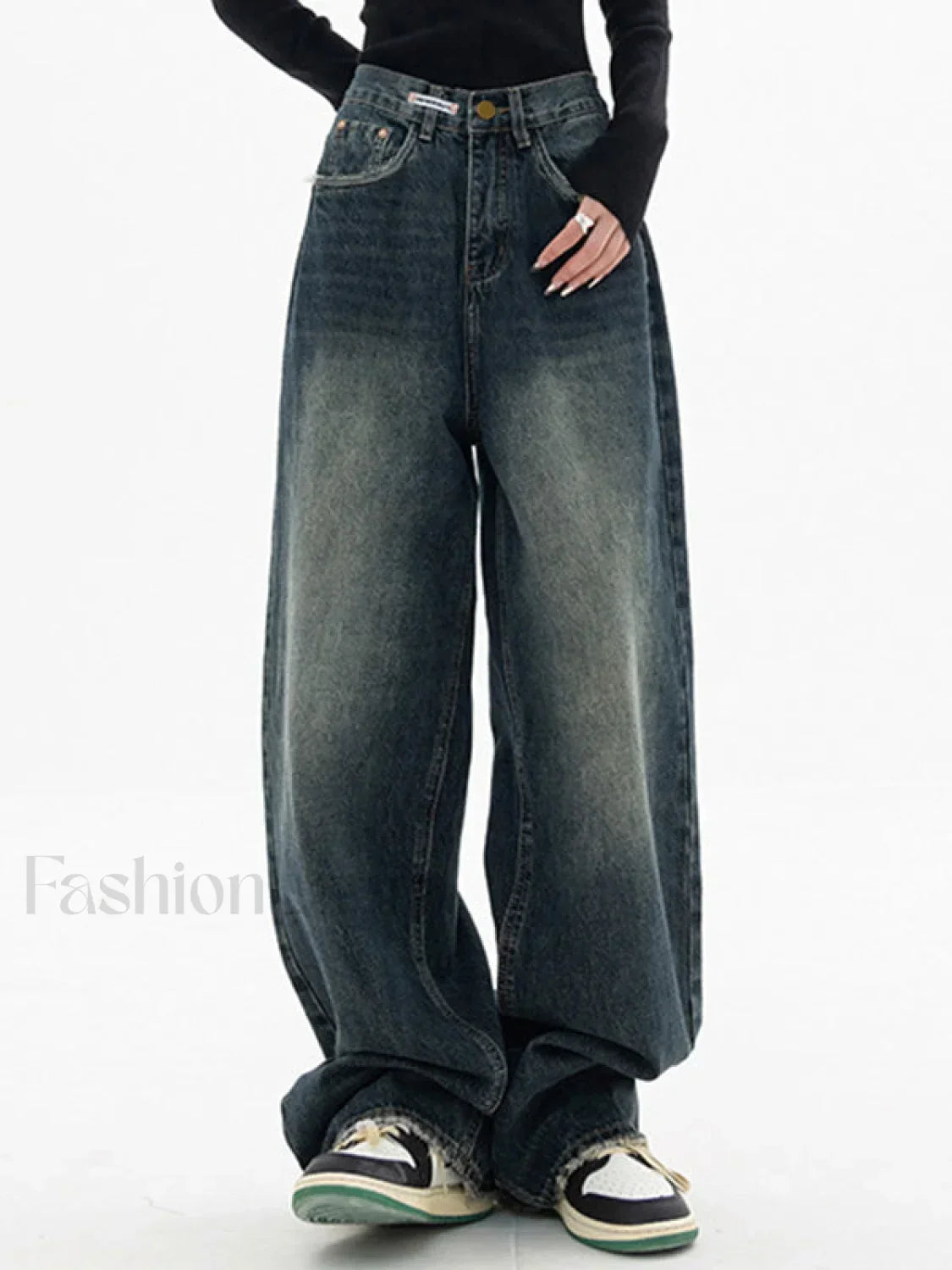 Dark Wash Vintage Baggy Boyfriend Jeans