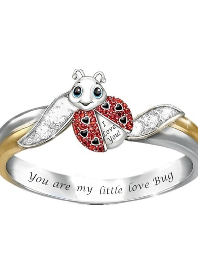 cute unicorn ring women girls engraved statement rings mother daughter cz rhinestone birthstone love jewelry gift for Women