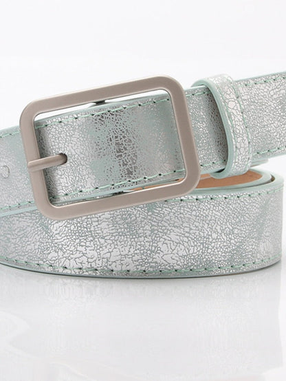 Unisex PU Buckle Belt PU Leather Prong Buckle Plain Casual Classic Party Daily Green Black Pink Silver for Women