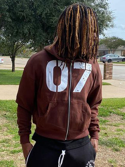 Lettering Oversized Long Sleeve Hoodie