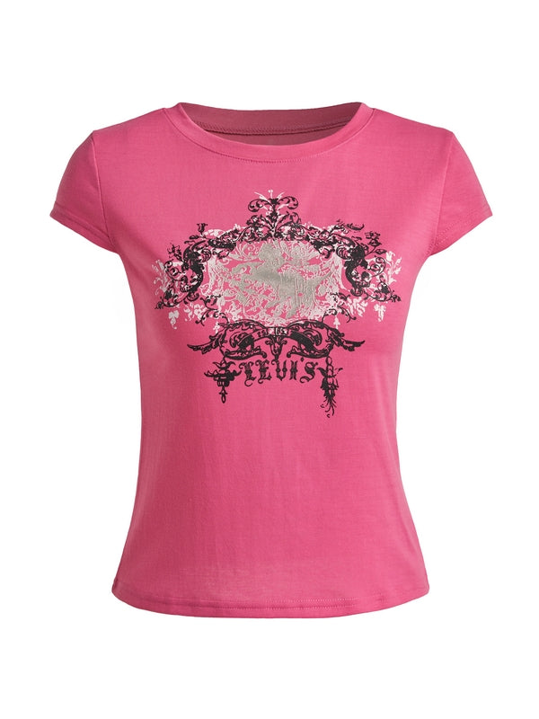 Vintage Acanthus Logo Print Baby Tee