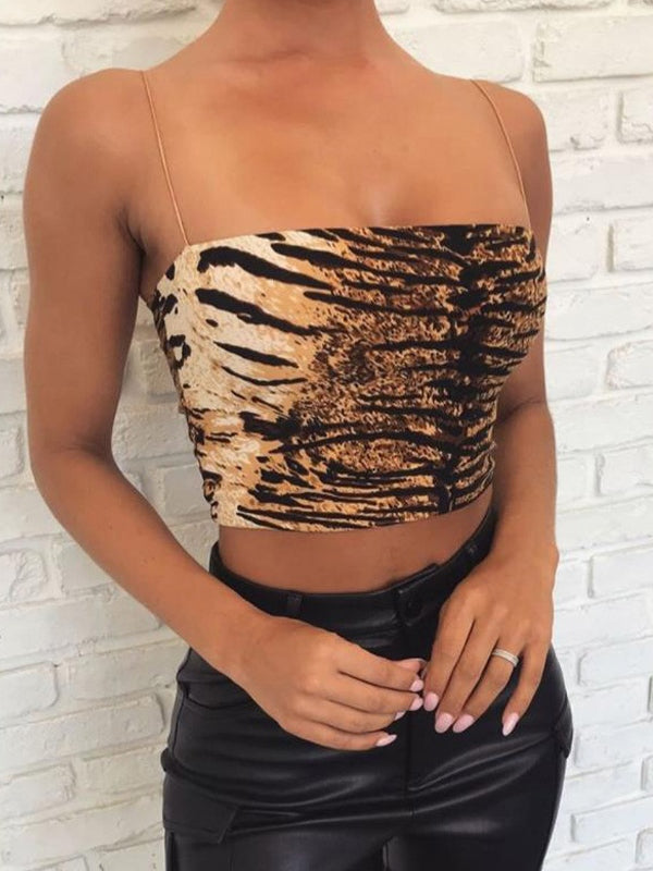 Leopard Print Navel Cami Top