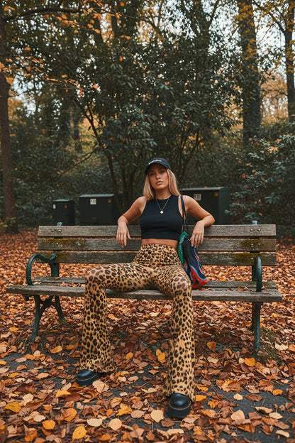 Leopard Print Flare Pant