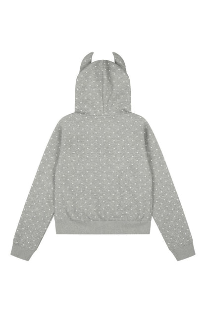 Vintage Polka Dot Harajuku Zip-Up Hoodie