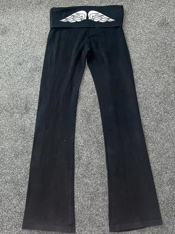 Patterned Print Flare Leg Pants