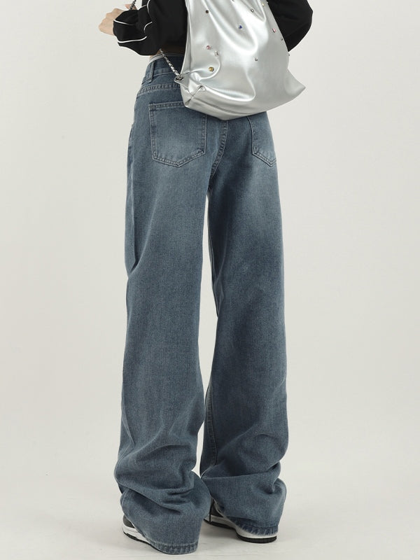 Washed Tattered Dangle Boyfriend Jeans