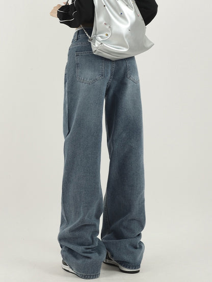 Washed Tattered Dangle Boyfriend Jeans