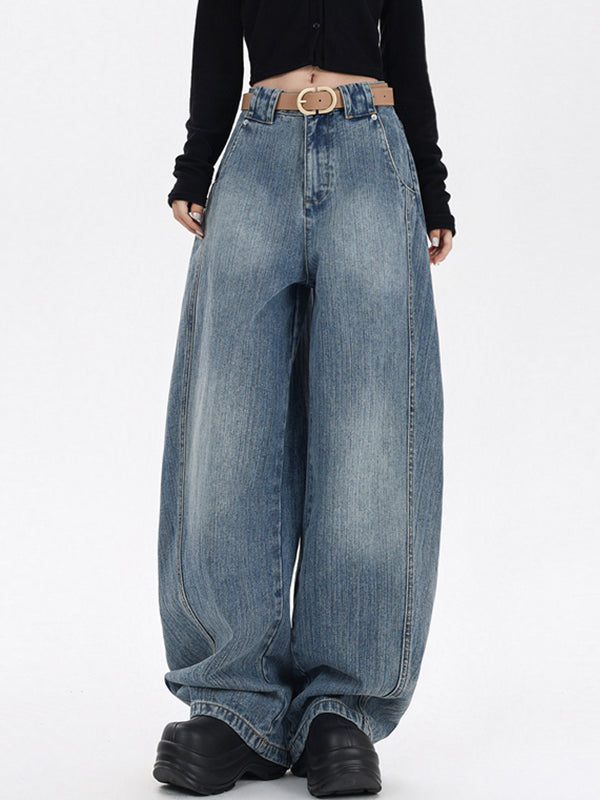 Wide Leg Sickle Casual Boyfriend Jeans