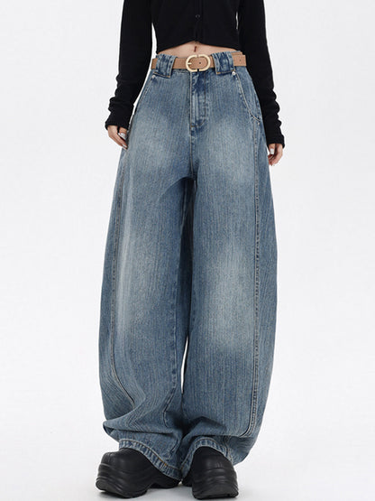 Wide Leg Sickle Casual Boyfriend Jeans