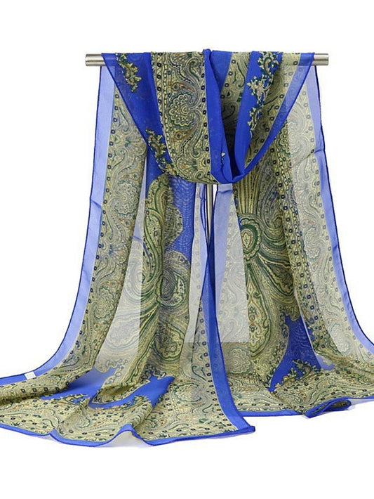 1pcs 160*50cm Multi-Style Holiday Gift Chiffon Print Scarf Wild Fashion Shawl Sunscreen Floral Scarf Scarves for Women