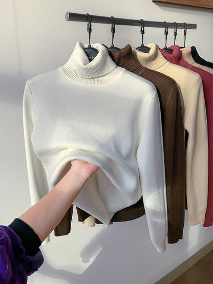 Fleece turtleneck sweater