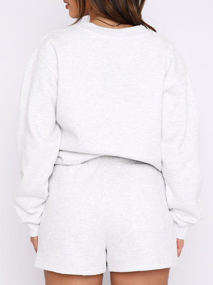 Solid Color Pull Over Baggy Sweatshirt