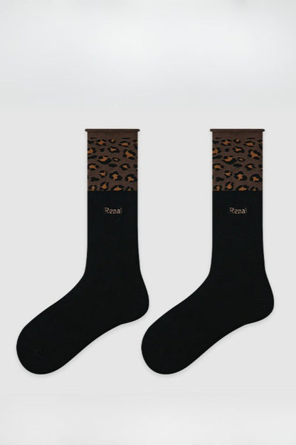 Edgy Harajuku Letter Slouchy Mid-Calf Socks