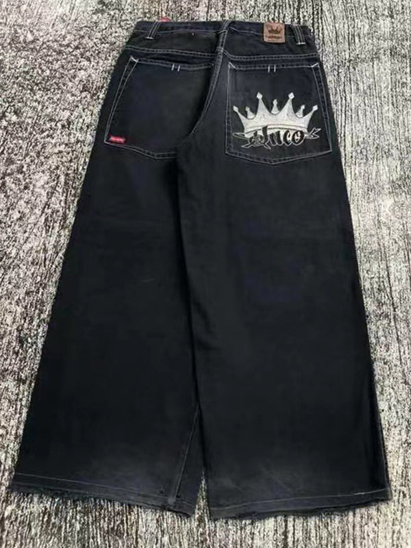 Hip Hop Trendy Brand Print Boyfriend Jeans