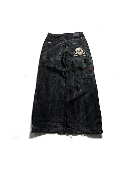 Retro Embroidery Hip Hop Street Boyfriend Jeans