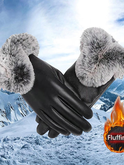 Touchscreen Gloves Warm Winter Gloves Gift Daily Solid / Plain Color PU Leather Simple 1 Pair for Women