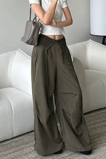 Y2K Retro Cuffed Button Cargo Pant