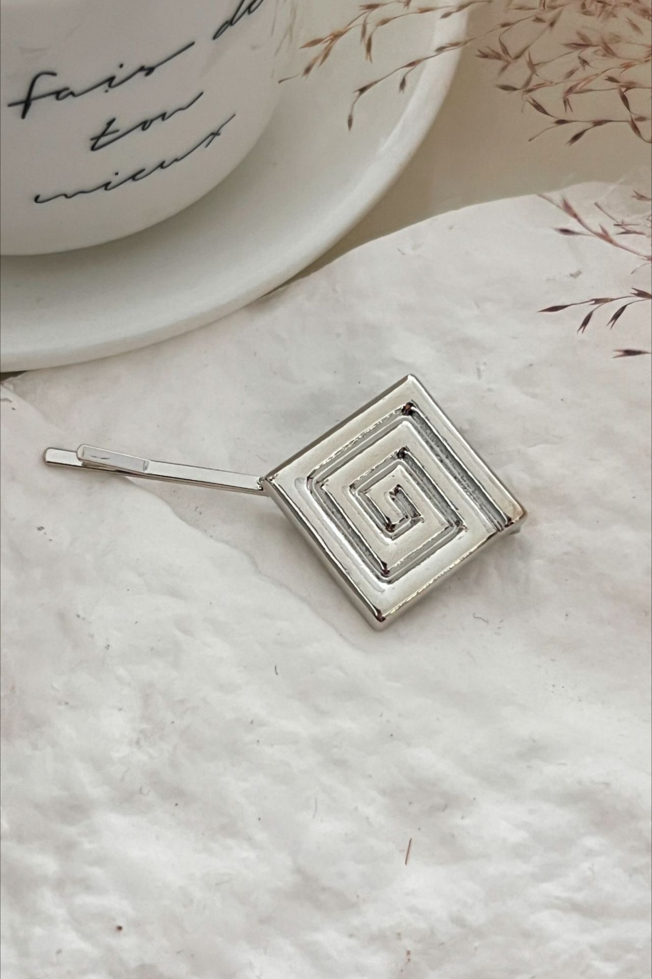 2-Piece Guilloche Design Braid Accent Hairpin Set
