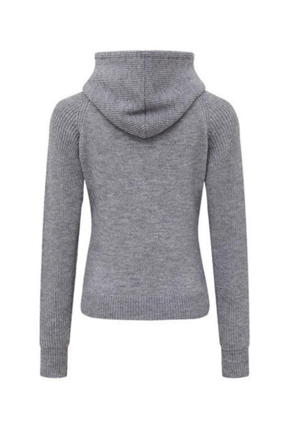Gothic Hooded Cross Embroidered Knit Top