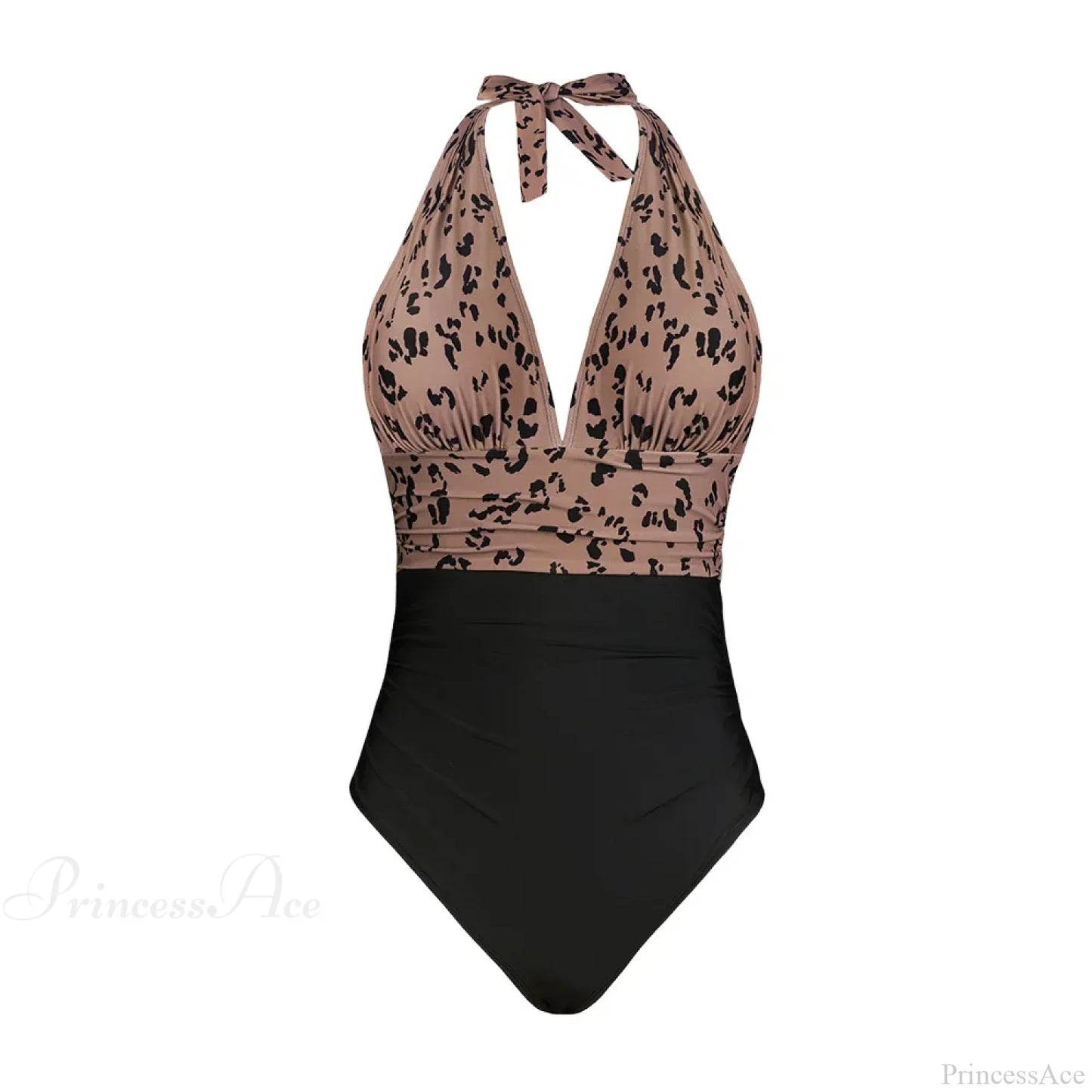 Deep V-neck Halter Backless One Piece Set