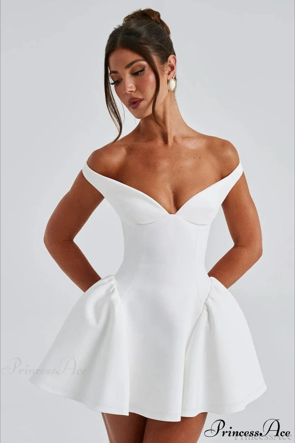 Deep V-Neck Open-Back Edgy Solid Party Dress