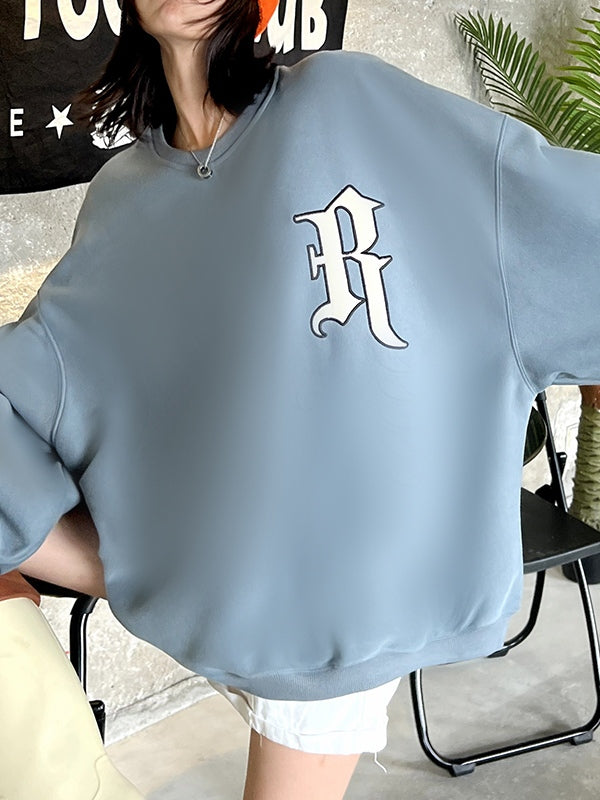 Street Letter Print Oversized Sweatshirt