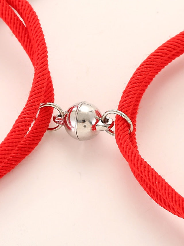 1 Pair Couple's Bracelet Magnetic Adjustable Romantic Series Love Simple Rope Bracelet Jewelry Milan For Gift for Women