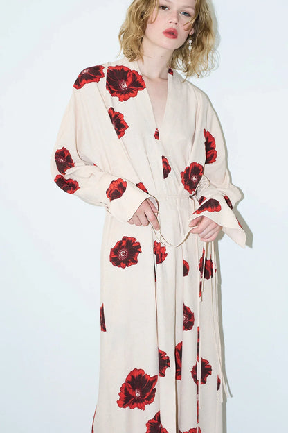 Vestido kimono con estampado Sahara