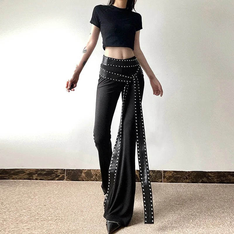 Studded Belt Gothic Punk Pants