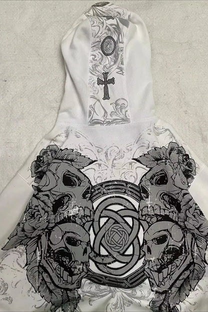 Retro Camo Print Oversized Hoodie