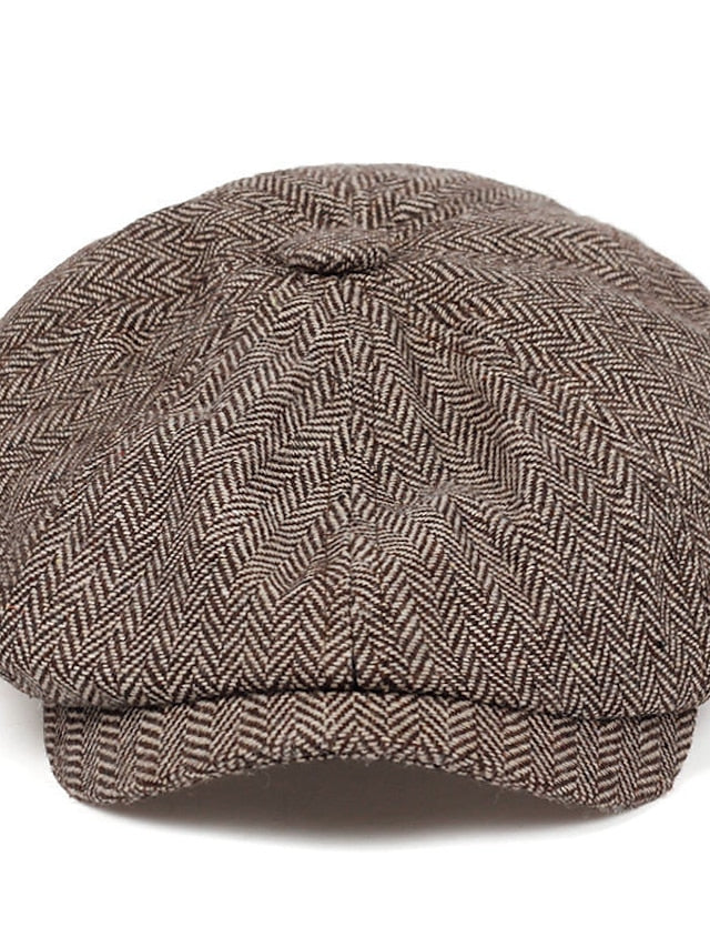 Hat Beret Hat Black Light Brown Brown Outdoor Street Dailywear Print Stripe Windproof Comfort Breathable for Women