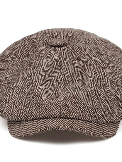 Hat Beret Hat Black Light Brown Brown Outdoor Street Dailywear Print Stripe Windproof Comfort Breathable for Women
