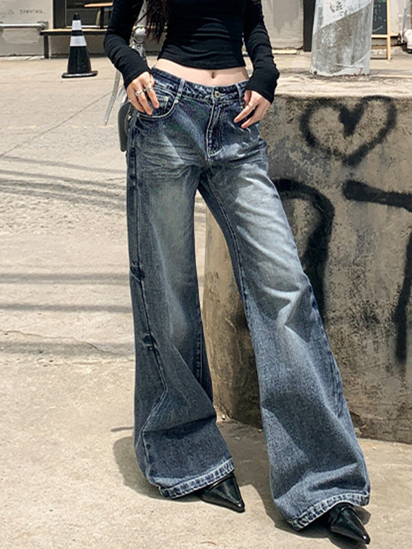 Heavy Craftsman Whiskers Washed Flare Jeans