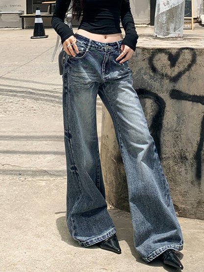 Heavy Craftsman Whiskers Washed Flare Jeans