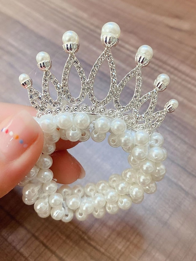 1pc Kid's Girls' Hair Ties Hair Tie For Street Daily Birthday Festival Head Handmade Imitation Pearl 1 2 3 for Women