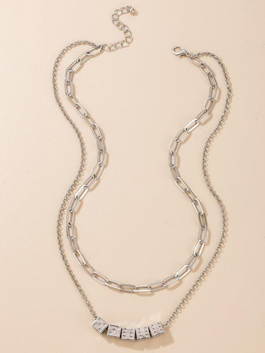Dice Decor Layered Necklace for Women