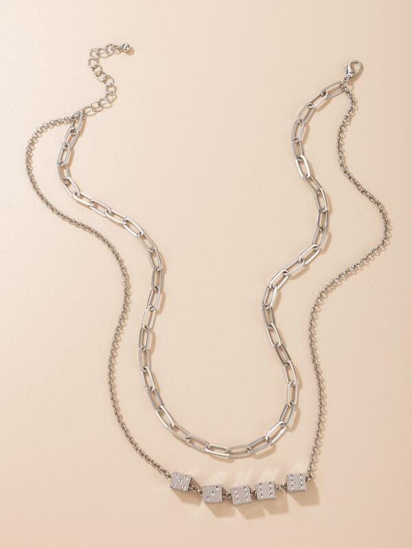 Dice Decor Layered Necklace for Women