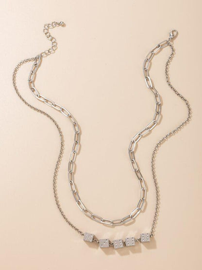 Dice Decor Layered Necklace for Women
