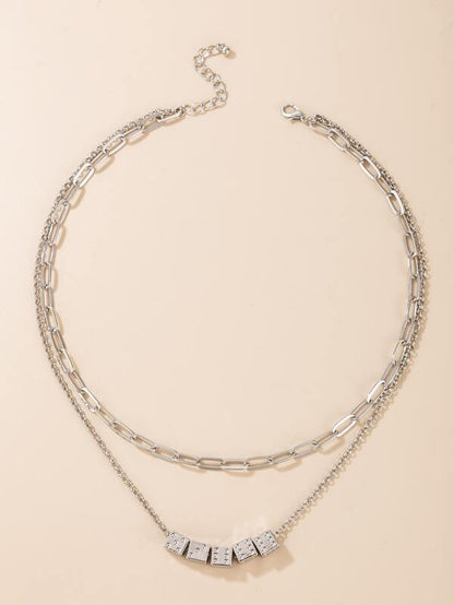 Dice Decor Layered Necklace for Women
