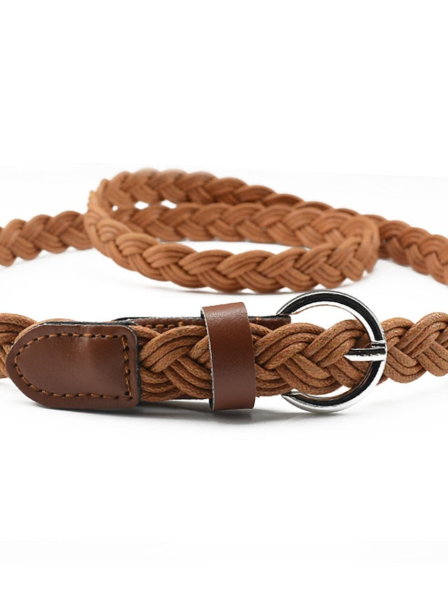 Skinny Belt Party Street Dailywear Daily White Red Belt Pure Color Work Basic Orange Fall Winter for Women